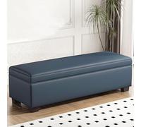 Banc à Chaussures Moderne rembourré Bleu foncé 100 x 40 x 40 cm Idéal pour Le Salon ou la Chambre Banc de Rangement élégant et Pratique en Bout de lit Plus Grand Espace pour s'asseoir et s'o