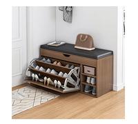 Banc à chaussures moderne rembourré en polyuréthane avec étagère cachée pour rangement de chaussures pour enfants et adultes