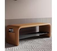 Banc à chaussures multifonction orange de 100 cm de rangement pour chambre à coucher et entrée, solution de rangement pour chaussures basses et longues, meuble d'entrée élégant, banc de lit polyvalent