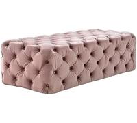 Banc à chaussures multifonction pour la maison, la chambre à coucher, ottoman capitonné en velours, repose-pieds luxueux Jumbo (taille : 80 x 45 x 40 cm), couleur : rose)