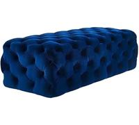 Banc à chaussures multifonctionnel pour la maison, la chambre à coucher, ottoman capitonné en velours, repose-pieds luxueux Jumbo (taille : 60 x 45 x 40 cm), couleur : bleu foncé