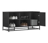 Banc à chaussures noir 100x40x53,5cm bois d ingénierie et métal Noir G