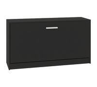Banc à chaussures Noir 80x24x45 cm Bois d ingénierie