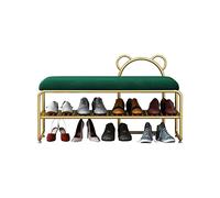 Banc à Chaussures Nordic Home Shoe Rack Banc Double-Couche à Chaussures Tabouret de canapé de canapé adapté au Salon de Salon Corridor d'angle Banc à Chaussures D'entrée(Green)