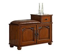 Banc à Chaussures Nordic rétro à Chaussure à Chaussures à Chaussure Tabouret de Rangement Tabouret en Cuir Tabouret de canapé adapté à l'entrée du Salon Corridor d'angle Banc à Chaussures D'entrée