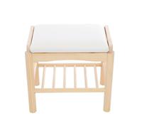Banc à chaussures - Petit meuble à chaussures avec espace de rangement - Bois de pin et coussin en polyuréthane - Charge maximale : 100 kg - Pour couloirs, salons, bureaux, salles de sport (couleur du