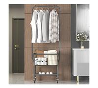 Banc à chaussures, porte-manteau avec étagères, cintre mobile et rangement de vêtements pour chambre à coucher, étagère à chaussures polyvalente avec 4 roues, idéal pour nizing chaussures et