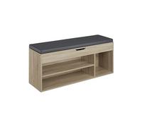 MEUBLE A CHAUSSURES - TECTAKE - Banc à chaussures NATALYA coussin d'assise compartiment rabattable 104 x 30 x 49 cm - Bois clair