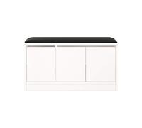 Banc à chaussures Rebecca Mobili Cocos 46x89,5x35,5 panneau d'aggloméré similicuir blanc gris foncé Moderne