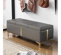 Banc à chaussures rectangulaire gris clair avec siège - Nizer de rangement d'entrée, parfait pour les magasins de vêtements, les cafés et les centres commerciaux (120 cm)