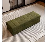 Banc à Chaussures Recular avec Support en métal, Pouf de Chambre à Coucher, Pouf de Rangement pour Pied de lit ou Table de Chevet, en Tissu griffoir pour Chat, siège d'entrée élégant et Fonc