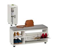 relaxdays Banc de chaussures avec assise & armoire Set