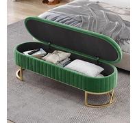 Banc à Chaussures Rembourré avec Dessus Rabattable, Banch de Rangement for Salon, Banc D'entrée Chambre à Coucher Ovale Rembourré