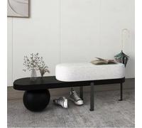 Banc à chaussures rembourré - Siège d'entrée minimaliste avec repose-pieds doux - Chambre et salon élégants - Noir - Solution de rangement de 100 cm