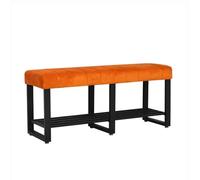 Banc à chaussures robuste en métal orange avec coussin en mousse, nizer de rangement à 2 niveaux, idéal pour le salon et le couloir, 61 x 32 cm