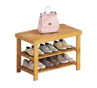 Banc à chaussures rustique en bois à 3 niveaux - Rangement élégant pour entrée, couloir, salon, salle de bain - Personnalisez votre espace avec des sièges et du rangement