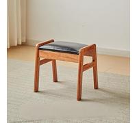 Banc à chaussures rustique en bois massif avec siège rembourré, tabouret multifonctionnel en A pour entrée, salon, couloir - Petit, cadre noir C