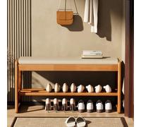 Banc à chaussures, siège de rangement rembourré moderne, organiseur de chaussures d'intérieur avec coussin rembourré, décoration d'intérieur pour salon et chambre à coucher
