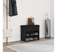 vidaXL Banc à chaussures avec rangement Noir 60 x 30 x 48 cm Bois composite