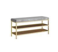 Banc À Chaussures Tabouret à Langer étagère à Chaussures Armoire à Chaussures Tabouret Long Rangement Cabine d'essayage Tabouret de Repos Coussin Doux Banc D'entrée(A,S)