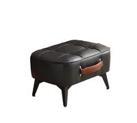 Banc à Chaussures, Tabouret Court Minimaliste, Ultra Doux et Peu encombrant, for la Maison avec Assise Moelleuse, idéal for l'entrée du Salon pour Salon, Chambre, EntréE(Black)