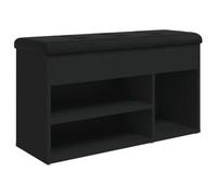 Banc à chaussures - UU - noir - 82x32x45,5 cm - bois d'ingénierie LL245674