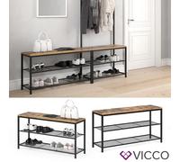 Vicco banc pour chaussures Fyrk, Chêne rustique, 100 x 51.5 cm