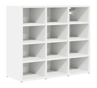 Banc à chaussures - vidaXL - Blanc - Bois multicouche - Étagères intégrées - Autoportant - Pour intérieur