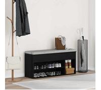 Banc à chaussures noir 102x30,5x45 cm bois d'ingénierie banc vidaXL