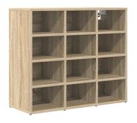 Banc à chaussures - vidaXL - Chêne sonoma - Bois multicouche - Étagères intégrées - Usage intérieur - Assemblage requis