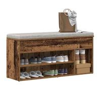 Banc à chaussures vieux bois 102x30,5x45 cm bois d ingénierie