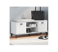 Banc à chaussures VIKEN blanc 106x35x45 cm bois massif de pin
