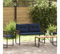 Vidaxl Banc À Couches En Bois Avec Coussin Uni Crème 114 X 55 X 77 Cm
