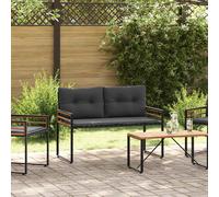 vidaXL Banc à couches Uni en bois d'acacia massif, cadre en acier laqué
