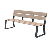 Banc à fixer Ballade Extrême L.180 cm Bois stratifié et métal Anthracite mat