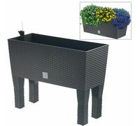 Banc À Fleurs En Polyrattan Avec Arrosage 80Cm Bac À Plantes Jardinière