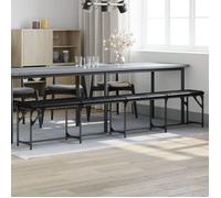 vidaXL Banc à manger 835226 – 248 x 32 x 45 cm, acier et similicuir, noir