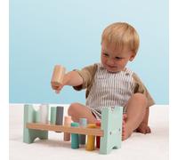 TP Toys Banc à Marteler en Bois FSC Owl & Fox - Jouet Établi Enfant - Bois Durable Bleu - 26,2 x 9 x 12 cm - Dès 12 Mois