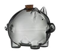 Banc à monnaie en verre, porte-haricots dorés compact avec design cochon | légère brisée pour agencement de bureau et décoration d'étagère, parfaite pour la gestion financière personnelle et