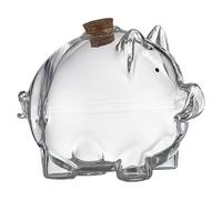Banc à monnaie en verre, porte-haricots dorés compact avec design cochon | légère brisée pour agencement de bureau et décoration d'étagère, parfaite pour la gestion financière personnelle et