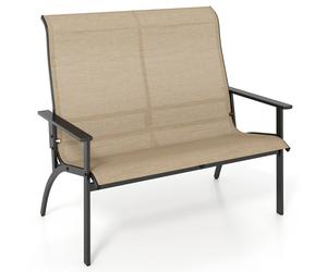 Banc Adirondack 81 X 120 X 106 Cm Pour 2 Personnes Ergonomique Et Robuste En Tissu Café Helloshop26 20_0010535 Multicolore