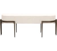Banc Adonia 143 cm - Design moderne en blanc crème & bronze