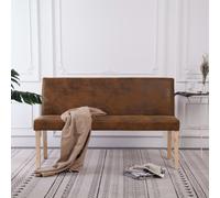 Banc avec Accoudoir Marron Similicuir Daim Banquette Salon Maison vidaXL