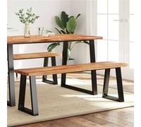 Banc avec bord vivant 140 cm bois d acacia massif Marron G