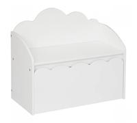 Atmosphera – Banc coffre enfant Nuage – Bois blanc 60x30 cm
