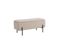Banc avec coffre de rangement 95x36,5x46 cm en tissu bouclette beige