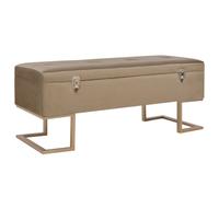 vidaXL Banc avec compartiment de rangement 105 cm Beige Velours