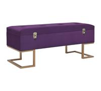 Banc Avec Compartiment De Rangement 105 Cm Violet Velours Multicolore