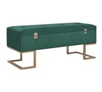 Banc avec compartiment de rangement 105 cm Vert Velours Vert et doré G