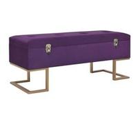 Banc Avec Compartiment De Rangement 105 Cm Violet Velours Multicolore